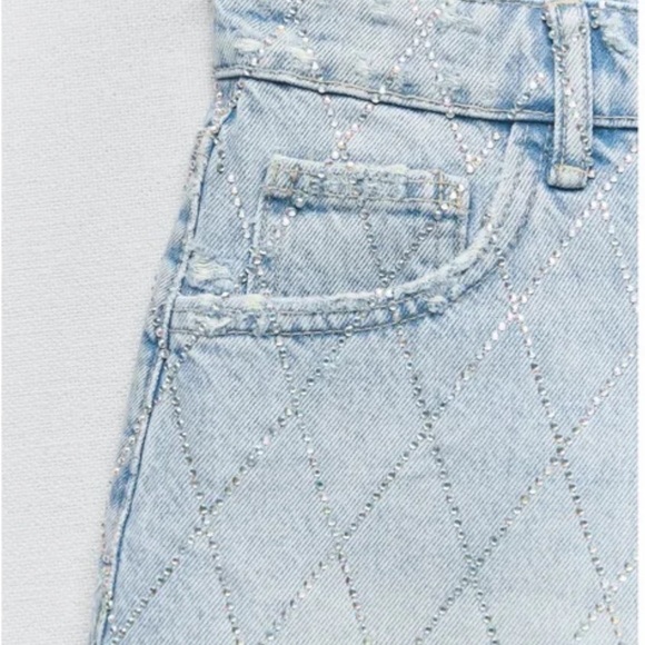 Zara rhinestone shorts NWOT - Picture 6 of 6